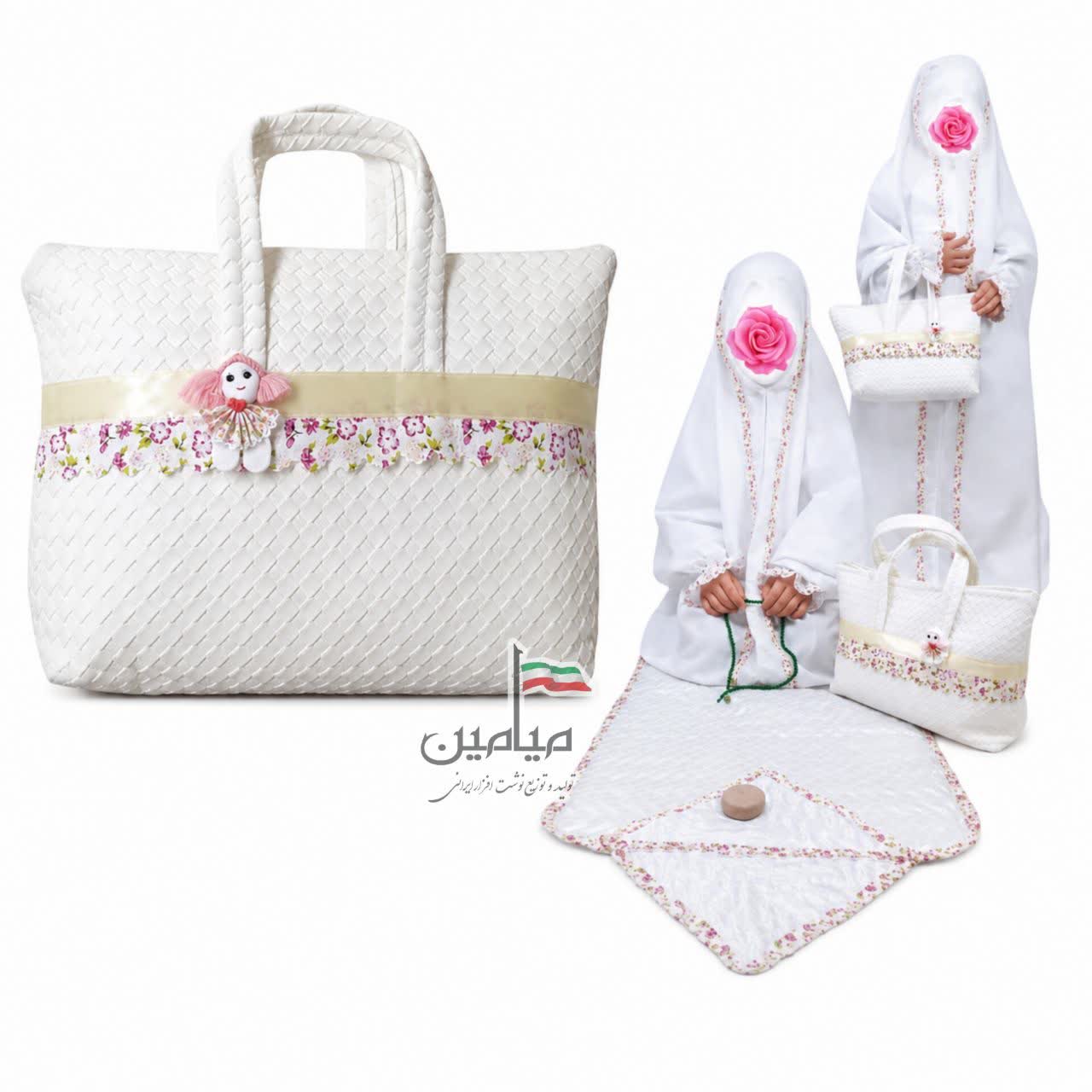 IMG_20261024_141910_887 پک اقتصادی جشن تکلیف دخترانه 🌸 | ست سجاده جانماز چادر | بهمراه ساک دستی چرم | تک و عمده - Image 1