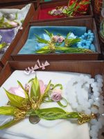 پک نفیس عبادت 💗 | جانماز مخمل گلدوزی شده + تسبیح کریستالی گل دار و ربان دار | دارای باکس چوبی جذاب | تک و عمده - Image 3