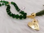 تسبیح کریستالی سبز با پلاک طلایی یاعلی 💚 | نمره ۸ | ۳۳ تایی | تک و عمده - Image 3