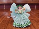 گیره موی سبز فانتزی 💚 | مدل عروسک دامن دار | تنوع رنگ سبزهای جذاب |تک و عمده - Image 2