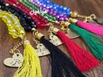 تسبیح کریستالی پلاک دار ❤️ | 33 تایی نمره 8 | پلاک طلایی نام ائمه اطهار | تک و عمده - Image 18