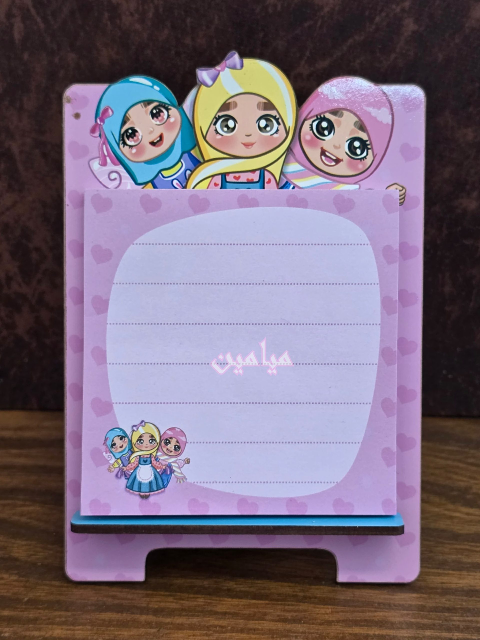 PhotoGrid_Plus_1742200906649-min.jpg بوم دفترچه یادداشت دخترانه 😍 | قابل استفاده به عنوان استند موبایل | تنوع طرح های فانتزی دخترانه حجاب | 50برگ | تک و عمده - Image 1
