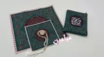 کیف ملزومات سه تکه طرح نام ائمه اطهار ❤️| جنس مخمل | شامل سجاده جانماز و کیف زیپ دار| تنوع طرح های زیبا | تک و عمده - Image 8