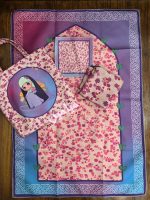پک جشن عبادت میامین ❤️ | شامل ست کیف جانماز و سجاده مخمل + روسری +قرآن پالتوی رنگی + تسبیح عروسکی | تک و عمده - Image 6