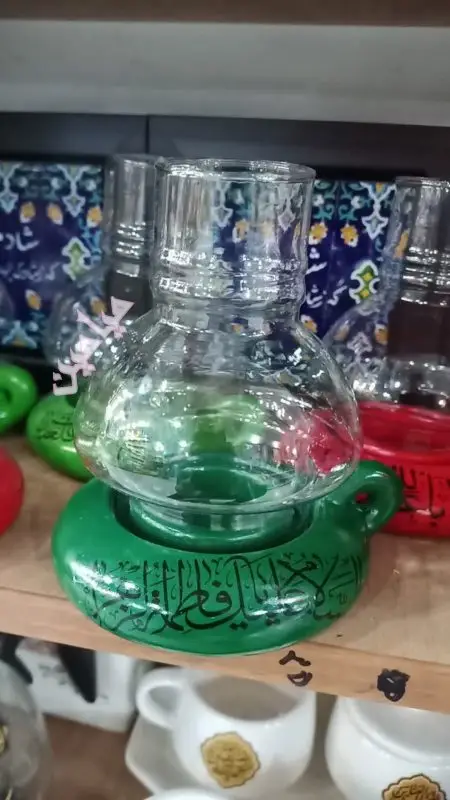 فانوس سبز فاطمیه 💚| پایه سفال | دارای کارتن | تک و عمده