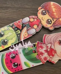 خط کش چوبی طرح کودکانه یلدایی 🥰 | تنوع طرح دخترانه و پسرانه | روکش پلکسی | 15 سانتی | تک و عمده