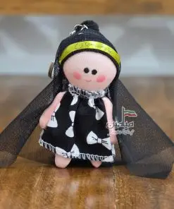 جاسوئیچی عروسک چادری مشکی محرم 🖤 | با سربند نام مبارک ائمه اطهار | بسته 12 عددی
