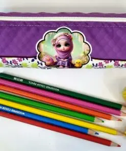 جامدادی طرح دخترانه حجاب ❤️ | تک زیپ | مخمل | تنوع طرح های جذاب | تک و عمده