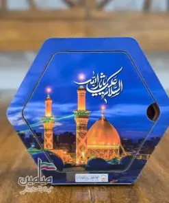 پک متبرک حرم حضرت عباس (ع) و امام حسین (ع) ❤️ | مدل شش ضلعی کوچک | شامل شیشه خاک تربت ، آب سرداب و سنگ متبرک حرم | تک و عمده